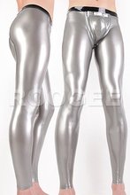 hot sales rubber latex leggings with hole inside with code peices in silver 2024 - buy cheap