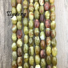 12*8mm Green Dragon Blood Jaspers Drum Beads, Blood Gem Stone, High Quality Jewelry Making Beads, 5 strands/lot MY1572 2024 - buy cheap