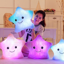 34CM Creative Toy Luminous Pillow Soft Stuffed Plush Glowing Colorful Stars Cushion Led Light Toys Gift For Kids Children Girls 2024 - купить недорого