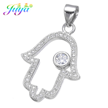 Juya DIY Jewelry Making Charms Gold/Rose Gold Hamsa Evil Eye Fatima Connector Pendant Charms For Bracelet Necklace Making 2024 - buy cheap