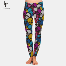 LETSFIND Brand Fashion Hot Sale High Waist 3D Skull Print Women Leggings Plus Size Sexy Girl Black Leggings 2024 - buy cheap