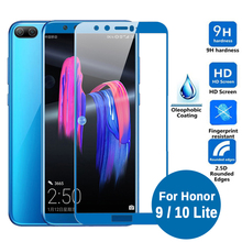 Vidro 9h, para huawei honor 9, 10 lite, protetor de tela em vidro transparente, com cobertura total, película temperada, hd, segurança 2024 - compre barato