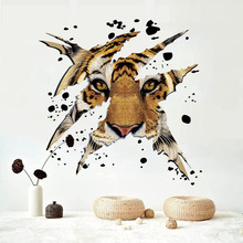 3D Mighty tiger head wall sticker bedroom living room DIY wall art stickers Background home decoration wallpaper 2024 - buy cheap