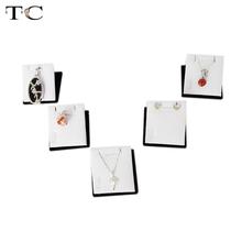 Drop shipping 5 pcs/lot necklace holder pendant and earring display stand white jewelry mini display 2024 - buy cheap