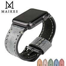 MAIKES Genuine Leather Watch Strap For Apple Watch Band 44mm 40mm 42mm 38mm Series SE 6 5 4 3 2 1 iWatch Watchband Bracelet 2024 - buy cheap