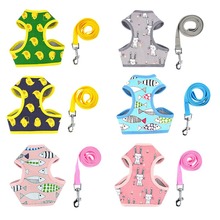 Dog Harness Leash Set Cartoon Animal Traction Rope Pet Dog Leash Mesh Breathable Cat Small Dog Chest Strap S M L 2024 - buy cheap