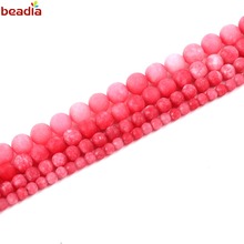 6/8/10/12mm Dull Polish Matte Frosted Red Stripes Rhodochrosite Round Loose Spacer Stone Beads For DIY Bracelet Jewelry Making 2024 - buy cheap