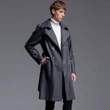 Minglu повседневное шерстяное пальто для мужчин, роскошное двубортное шерстяное пальто в британском стиле, мужской Тренч, большие размеры 6xl, мужское деловое пальто 2024 - купить недорого