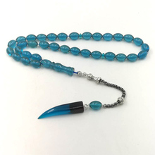 Cuentas de resina azul tasbih 33 66 99, regalo para Eid al-adha, pulsera islámica de resina para hombre, nuevo estilo 2019 tasbih 2024 - compra barato