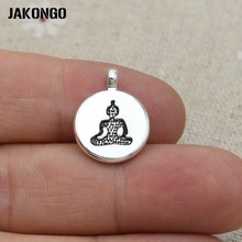 10 Uds. De colgantes de Buda de Yoga chapados en plata antigua para pulsera, accesorios de joyería, fabricación de pendientes DIY hechos a mano, 14x10mm 2024 - compra barato