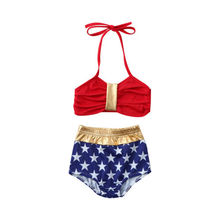 Conjunto de Bikini con estampado de estrellas para niños y niñas, bañador bonito de 2 uds, traje de baño de alta calidad, novedad de verano 2019 2024 - compra barato