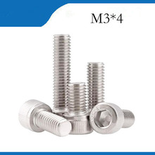 Free shipping M3*4 10pcs 304 stainless steel hexagon socket head cap screw,DIN912bolt satinless stainless nails,revet,bolts 2024 - buy cheap