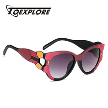 Gafas de sol TOEXPLORE ojo de gato para mujer, gafas de diseñador de marca, gafas Vintage Retro, gafas de sol de lujo con marco grande para fiesta UV400 2024 - compra barato