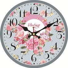 Vintage Feather Pink Clocks Beauty Sweet Design Silent Living Office Cafe Home Wedding Decor Watch Wall Art Large Wall Clocks 2024 - buy cheap
