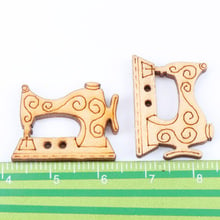 Natural Wooden Sewing Machine Pattern Buttons for Scrapbooking Craft 20pcs 17x23mm MT0562 2024 - buy cheap