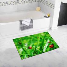 Ladybugs on Fresh Green Grass with Water Drops Kitchen Rug for Floor Bathroom Bedroom Living Room Carpet Doormat 2024 - buy cheap