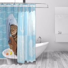 Cortina de banheiro à prova d'água, cortina engraçada com gancho para banheiro de poliéster 2024 - compre barato