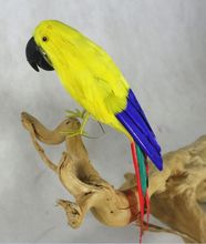 plastic foam& feathers artificial bird yellow feathers parrot model about 30cm bird,garden decoration w0553 2024 - buy cheap