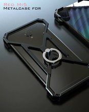 Capa de celular à prova de choque para xiaomi redmi 5, capa de alumínio reforçada, à prova de choque, armação de metal 2024 - compre barato