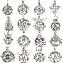 5pcs Cage Filigree Pendant Snowman Water Drop Angel Wings Diffuser Perfume Locket Pendants For DIY Essential Oil Jewelry 2024 - buy cheap