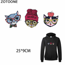 ZOTOONE-parche de gatito dulce para camiseta, transferencia de hierro para ropa, pegatinas de gatos artesanales, apliques de decoración con calor en sudadera 2024 - compra barato