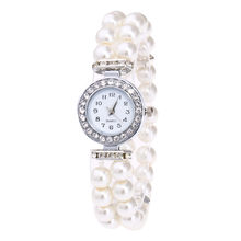De las señoras de moda mujer relojes Casual con perlas cadena correa de reloj mujer imitación de cuarzo reloj de pulsera de lujo, reloj mujer # D 2024 - compra barato