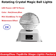 2XLot Rotating Crystal Magic Ball Lights 6X1W RGB Full Color Professional LED Stage Effect Lights For New Year Decoration 2024 - buy cheap