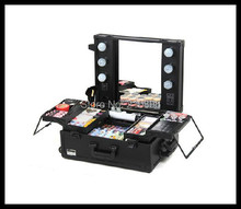 professional lighted beauty box with wheel Trolley Beauty Case without Legs 2024 - buy cheap