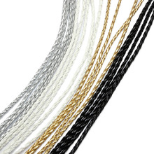 5mm/lot 3mm Black Gold Silver Braided PU Leather Bracelet Findings Round Leather Jewelry Cord String Rope DIY Necklace Bracelet 2024 - buy cheap