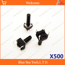 500 pcs 6*6*12mm Round Tactile Push Button Switch/Micro switch,6X6X12MM DIP button switch black 2024 - buy cheap