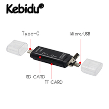 Mais recente Tipo C & Leitor de Cartão OTG Micro USB & USB 3 Em 1 High-speed USB2.0 Universal OTG TF/SD Para Android Computador Extensão Da Cabeça 2024 - compre barato