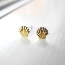 30Pair Sea Clam Shell Earring Beach Ocean Nautical Ariel Mermaid Conch Seashell Earrings Geometric Sector Studs Earrings Jewelry 2024 - buy cheap
