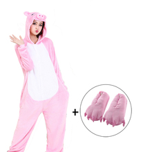 Mono de una pieza con cerdo rosa para mujer, pijama de Animal, Cosplay, Adulto, Halloween, KigurumiCartoon, ropa de dormir de casa 2024 - compra barato