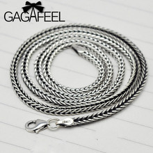 Мужские Винтажные ожерелья-цепочки в виде змеи GAGAFEEL, ювелирные изделия из стерлингового серебра 925 пробы, тайское серебро, 2,8 мм 2024 - купить недорого