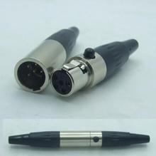 Conector para microfone, 1 par de mini xlr 3, 4, 5, 6 pinos, conector fêmea de áudio e microfone, de alta qualidade 2024 - compre barato