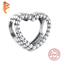 BELAWANG 925 Sterling Silver Charm Hollow Heart beads Fit Original Pandora Beads 925 Silver Bracelet Jewelry making 2024 - buy cheap