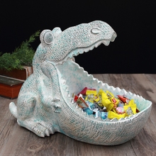 Caja de resina creativa para almacenamiento de estatua de dinosaurio, figuritas decorativas para el hogar, decoración vintage para habitación, caja de llaves de caramelo para salón 2024 - compra barato