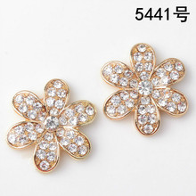50PCS 22mm Gold Tone Crystal Flower charm pendant for DIY Wedding Jewelry Pendant Jewelry Accessory Findings 2024 - buy cheap