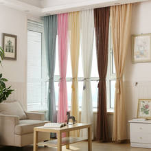 White Linen Tulle Sheer Curtain for Kitchen/Hotel Solid Color  Purple Blue Beige Pink Brown 2024 - buy cheap