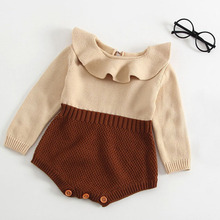 New 2019 Spring Autumn Baby Knitted Romper Set Long Sleeves Doll Collar Baby Casual Clothes Baby Boys Girls Knitted Clothing 2024 - buy cheap