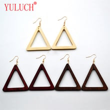 YULUCH-pendientes con colgante de madera triangular para mujer, joyería hueca elegante para chica, regalo especial en 3 colores, novedad de 2018 2024 - compra barato