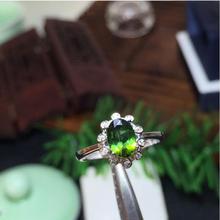 Anel de prata esterlina 925 com pedra preciosa, anel natural de turmalina real 5*7mm para homens ou mulheres 2024 - compre barato