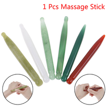 Massageador gua sha com pedra de jade de alta qualidade, massageador com 6 cores e ferramenta de massagem facial de jade natural 2024 - compre barato
