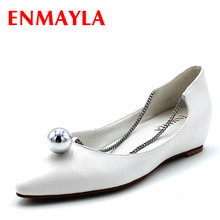 Enmayla sapatos femininos casuais de verão, sapatos baixos sem cadarço, preto, branco, sexy, corrente de dedo do pé ponteiro, sapatos femininos brancos, primavera 2024 - compre barato