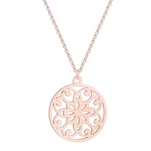 Rose Gold Flower Of Life Mandala Pendant Sacred Geometry Mens Stainless Steel Spiritual Necklace Women Om Yoga Ancient Egyptian 2024 - buy cheap