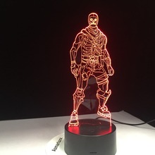 Drop Ship Skull New Trooper 3D Lamp LED Skin Battle Night Lights 7 Color Changing for Bedroom Home Decor Grandson Party Gift Toy 2024 - buy cheap