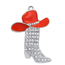 Necklaces Making Jewelry Fashion Metal Alloy White Crystal High heels Boots Hats Charm and Pendant For Cowboys Cowgirls 2024 - buy cheap