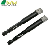 DIATOOL 2pcs 10mm Vacuum Brazed Diamond Core Bits With Qucik Fitting Shank, Dry Drilling Bits Professional Quality Hole Saw 2024 - buy cheap