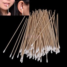 100Pcs Long Wood Handle Cotton Swab Medical Swabs Ear Cleaning Cosmetic Wound Care Cotton Buds Sanitary Round Cotton Tip Swab 2024 - buy cheap