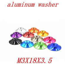 5pcs/Set M3*18*3.5  3mm Aluminum Alloy Countersunk Conical Grommet Gasket Washer Spacer Anodize Multi-color 2024 - buy cheap